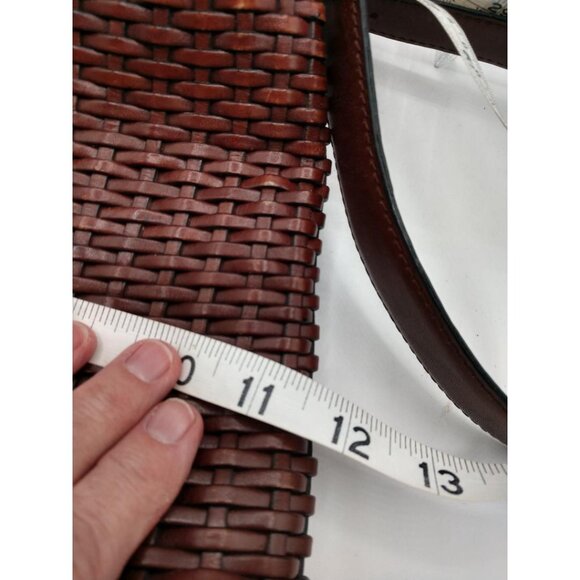 Talbots Brown Woven Leather Crossbody Bag With Adjustable Strap & Gold Hardware - Picture 5 of 10